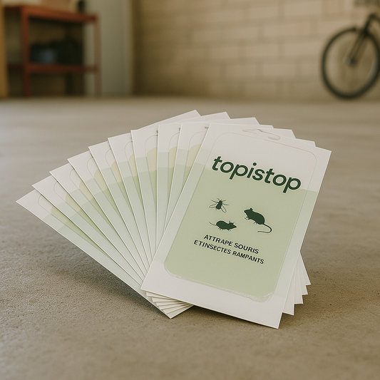 Pack de 10 Plaques Collantes Pièges à Rongeurs - Odeur Attractive Intégrée - Topistop