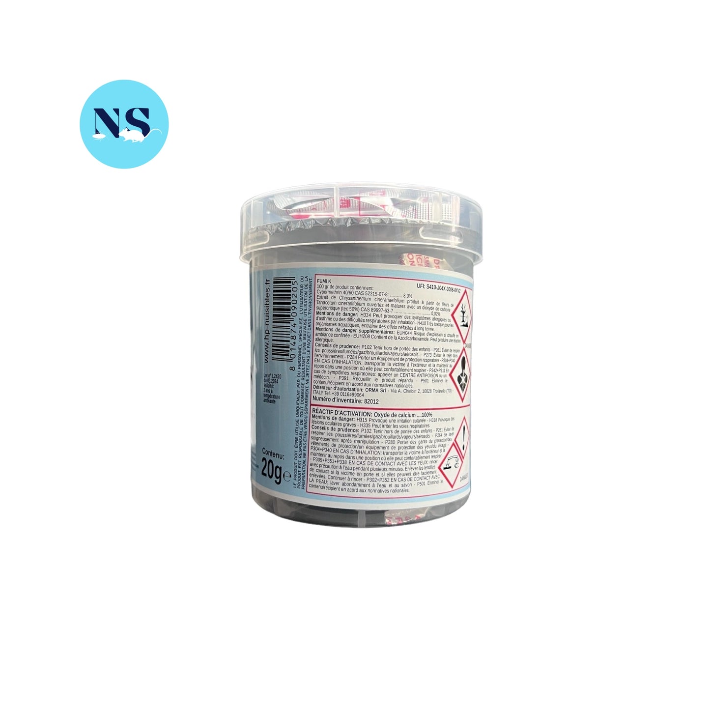 Fumi K - 20g - fumigène insecticide anti mites