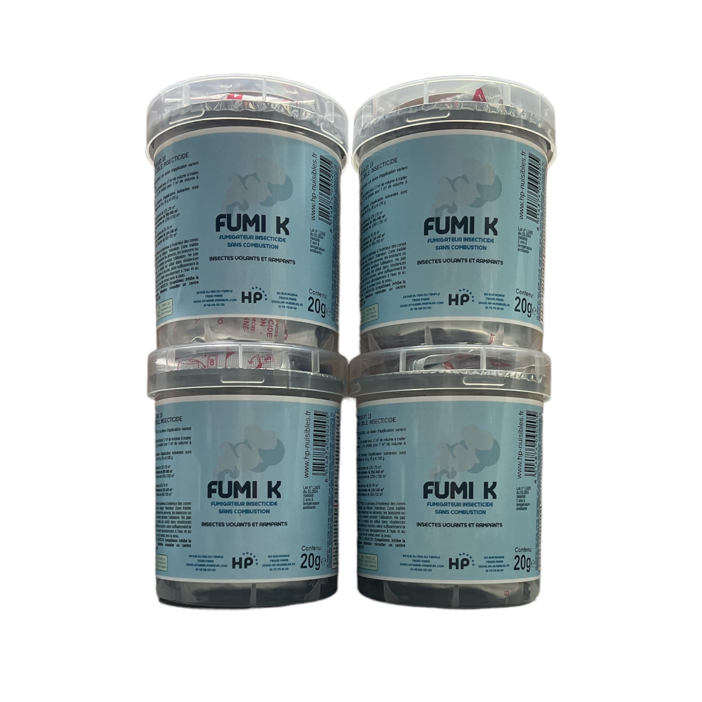 Lot de 4 fumigateurs insecticides FUMI K 20G