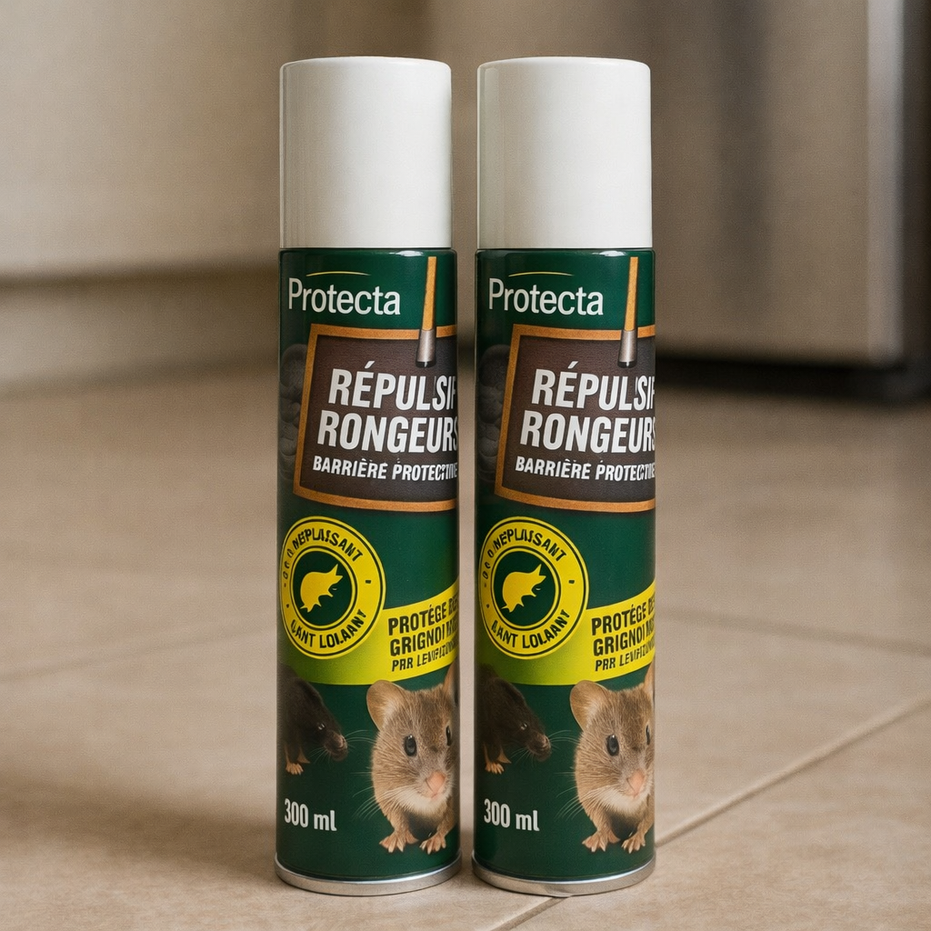 Lot de 2 Répulsifs Anti Rongeurs Naturel et Efficace contre Souris et Rats - à base d’Huile Essentielle
