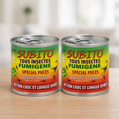 Lot de 2 Fumigènes à mèche Subito Insectes Volants et Rampants - Traitement Efficace contre tout type d’insectes nuisibles