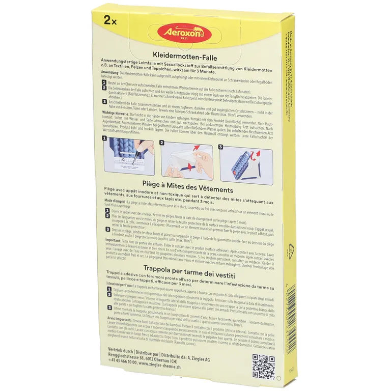 Pièges à mites vestimentaires x2